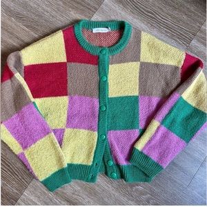 Lisa Says Gah Lauda color block cardigan